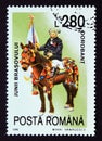 Postage stamp Romania 1995. DorobanÃâº man on horse